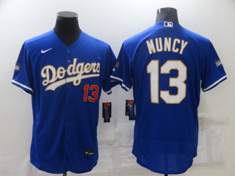 2021 Men Los Angeles Dodgers #13 Muncy blue elite jerseys